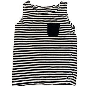 🥮🌺H&M Black and White Striped Kids Tank Top